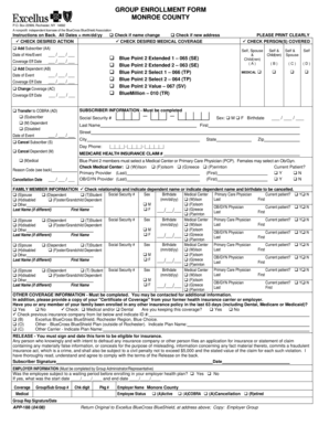 Monroe County Group Enrollment Form