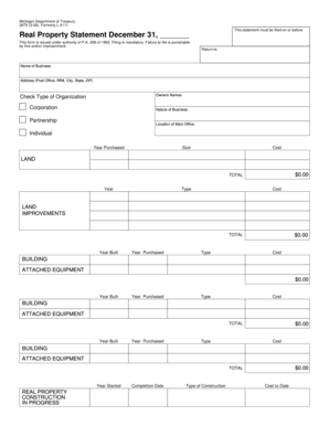 Michigan Real Property Statement