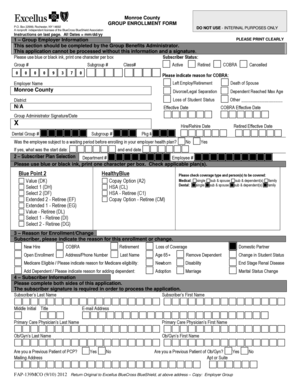 Monroe County Group Enrollment Form