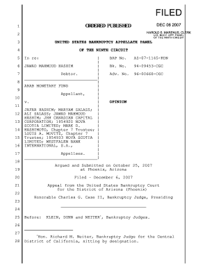 Arab Monetary Fund v Hashim In re Hashim 379 BR 912 49 Bankr Ct Dec 57 07 Daily J DAR 11390 9th Cir BAP 2007 - caeb uscourts