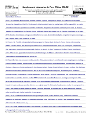 Schedule O Form 990 or 990-EZ