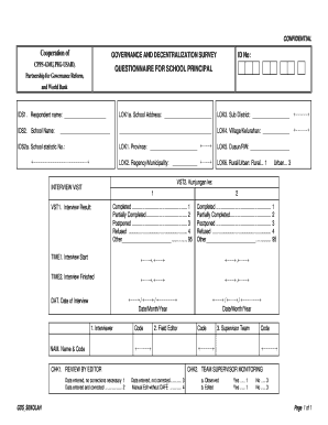 Governance and Decentralization Survey for School Principals