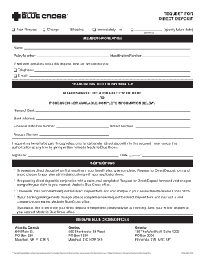 Request for Direct Deposit Form