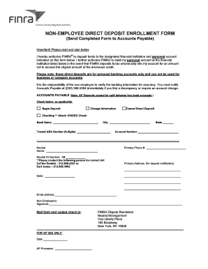 Non-Employee Direct Deposit Enrollment Form