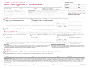 University of Southern California Direct Deposit Application