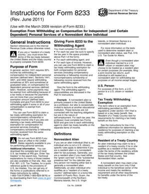 Form 8233 Instructions