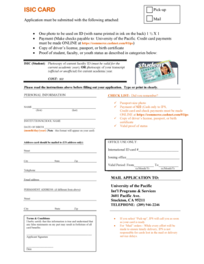 ISIC Card Application Form