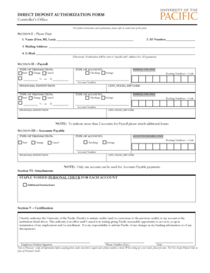 Direct Deposit Authorization Form