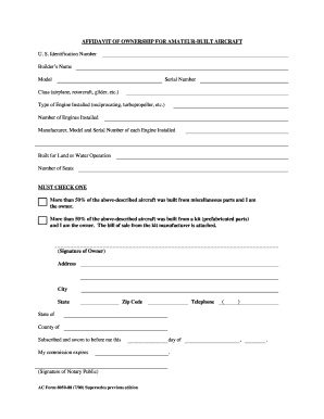 Affidavit of ownership birth certificate pdf - license a amature built aircraft