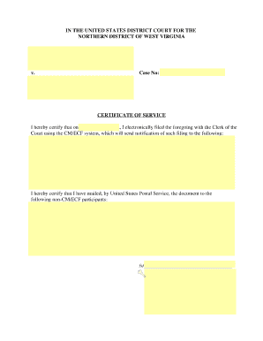 Certificate of Service