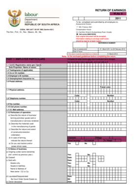 South Africa Return of Earnings Form W.As. 8
