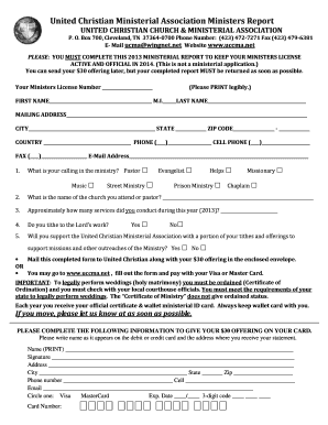 2013 Ministerial Report Form