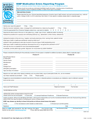 ISMP Medication Errors Reporting Form