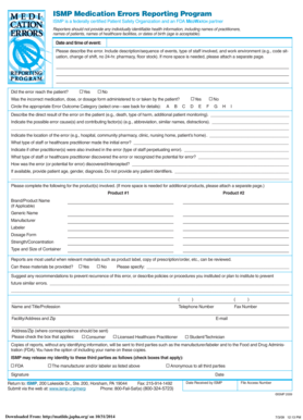 ISMP Medication Errors Reporting Form