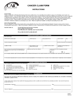 Cancer Claim Form