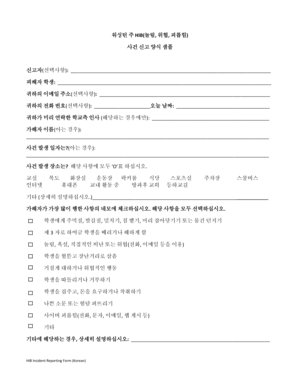 Korean-Harassment, Intimidation, and Bullying Sample Incident Reporting Form. Harassment, Bullying, Intimidation , - bsd405