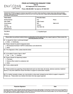 Prior Authorization Request Form