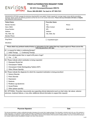 Prior Authorization Request Form