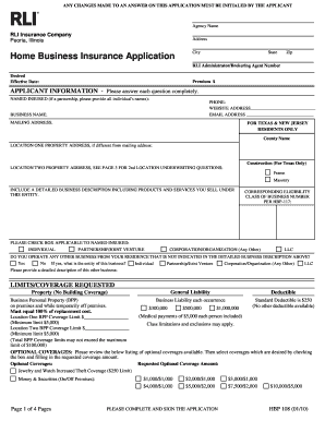 Home Business Insurance Application