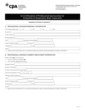 Professional Sponsor Information Package for EvE Applicants