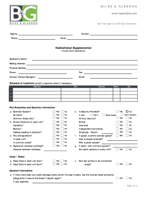 Habitational Supplemental Application