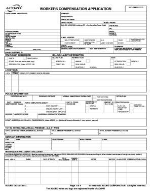 Workers Compensation Application Form