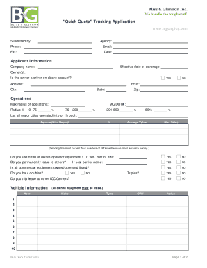 Quick Quote Trucking Application