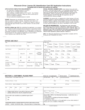 Wisconsin Driver License/ID Application