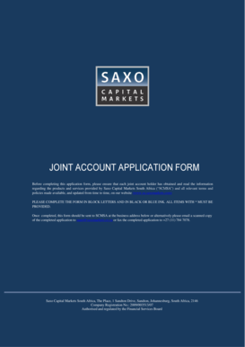 Joint Account Application Form