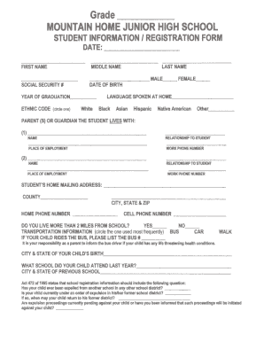 Student Information Form