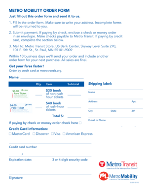 Metro Mobility Order Form