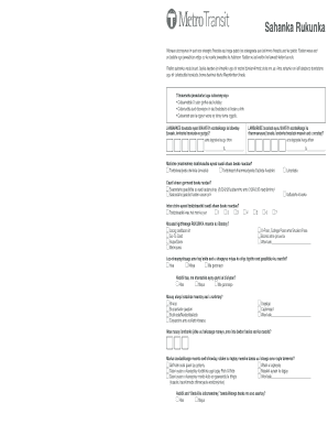 Metro Transit Customer Feedback Form