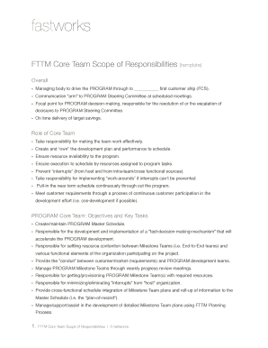 Core team responsibilities template - Typepad
