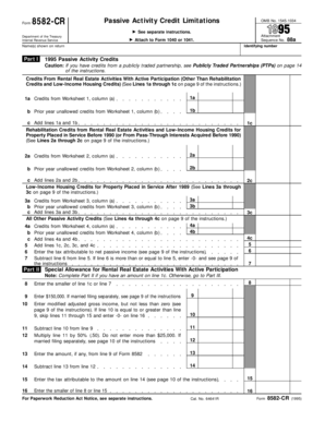 IRS Form 8582-CR Passive Activity Credit Limitations