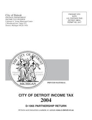City of Detroit Partnership Tax Return