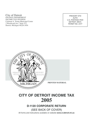 City of Detroit Corporate Income Tax Return