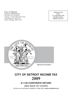 City of Detroit Corporate Income Tax Return