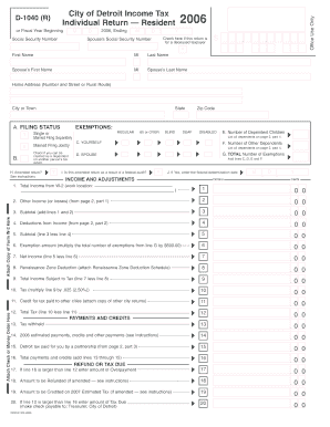 City of Detroit Income Tax Individual Return