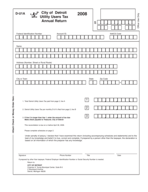 Detroit Utility Users Tax Annual Return
