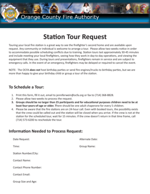 Fire Station Tour Request Form