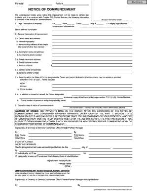 Florida Notice of Commencement