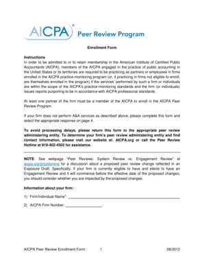 AICPA Peer Review Enrollment Form