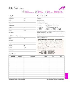 School Health Order Form