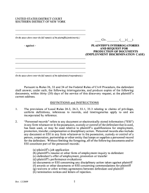 Plaintiff's Interrogatories and Request for Production of Documents