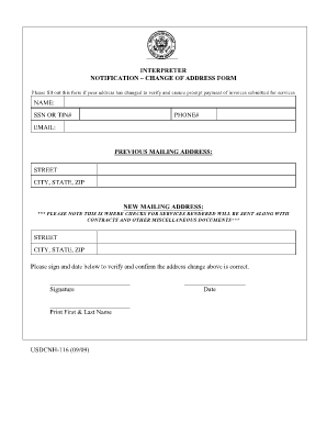 Change of Address Form