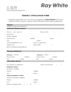 Tenancy Application Form