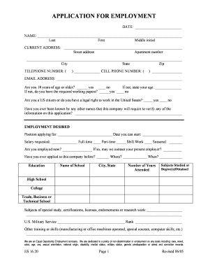 Application for Employment