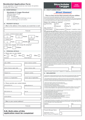 Residential Rental Application Form