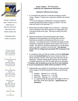 Semen Analysis Form - IVF New Jersey