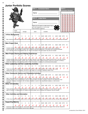 4-H Portfolio Scoring Form